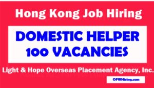 JOBS IN HONGKONG Visa Sponsorship 2022