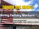 FACTORY JOBS IN Taiwan 2023